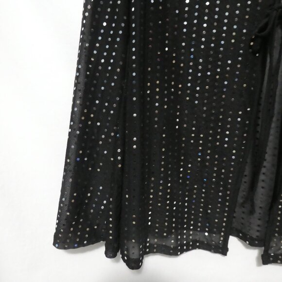 SHEIN - Curve | 2XL | Sheer Sparkling Black Sequin Cardigan | Lace Up Front - Picture 6 of 14